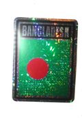 BANGLADESH SQUARE COUNTRY FLAG METALLIC BUMPER STICKER DECAL .. SIZE  3" X 4" INCHES .. NEW