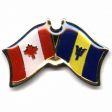 BARBADOS / CANADA COUNTRY FLAG SMALL METAL FRIENSHIP LAPEL PIN BADGE .. NEW