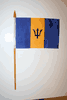 BARBADOS COUNTRY 4" X 6" SMALL STICK FLAG WITH 10" INCH POLE .. NEW