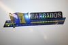 BARBADOS COUNTRY FLAG LONG METALIC BUMPER STICKER DECAL EMBLEM FOR CAR .. NEW