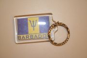BARBADOS COUNTRY FLAG PLASTIC KEYCHAIN ... NEW