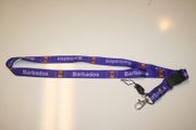 BARBADOS COUNTRY FLAG PURPLE LANYARD KEYCHAIN PASSHOLDER ... NEW