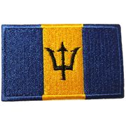 BARBADOS COUNTRY FLAG SMALL IRON ON PATCH CREST BADGE . NEW