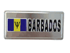 BARBADOS COUNTRY FLAG SMALL METAL LICENSE PLATE STICKER DECAL EMBLEM .. NEW
