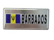 BARBADOS COUNTRY FLAG SMALL METAL LICENSE PLATE STICKER DECAL EMBLEM .. NEW