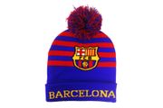 BARCELONA BLUE RED LOGO FIFA SOCCER WORLD CUP TOQUE HAT WITH POM POM