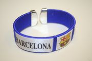 BARCELONA FC BLUE SUPER THICK FLEXIBLE BRACELET WRISTBAND ... FOOTBALL CLUB SOCCER ...NEW