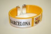 BARCELONA FC YELLOW SUPER THICK FLEXIBLE BRACELET WRISTBAND ... FOOTBALL CLUB SOCCER NEW .. NEW