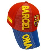 BARCELONA RED & BLUE EMBOSSED FOOTBALL SOCCER HAT...NEW