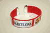 BARCELONA RED SUPER THICK COUNTRY FLAG FLEXIBLE BRACELET WRISTBAND .. NEW