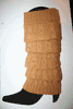 BEIGE PAIR OF LADIES LEG WARMERS LEGGINGS BY ANGELINA ... ONE SIZE ITS ALL .. NEW