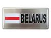 BELARUS COUNTRY FLAG SMALL METAL LICENSE PLATE  DECAL STICKER EMBLEM .. NEW