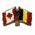 BELGIUM / CANADA COUNTRY FLAG SMALL METAL FRIENSHIP LAPEL PIN BADGE .. NEW