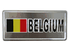 BELGIUM COUNTRY FLAG SMALL METAL LICENSE PLATE STICKER DECAL EMBLEM .. NEW