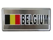 BELGIUM COUNTRY FLAG SMALL METAL LICENSE PLATE STICKER DECAL EMBLEM .. NEW