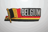 BELGIUM COUNTRY FLAG WORD IRON-ON PATCH CREST BADGE .. NEW