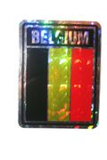 BELGIUM SQUARE COUNTRY FLAG METALLIC BUMPER STICKER DECAL .. SIZE 3" X 4" INCHES .. NEW