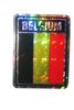 BELGIUM SQUARE COUNTRY FLAG METALLIC BUMPER STICKER DECAL .. SIZE 3" X 4" INCHES .. NEW
