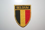 BELGIUM OVAL COUNTRY FLAG IRON ON SHIELD PATCH CREST BADGE .. NEW