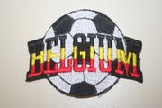 BELGIUM SOCCER BALL FOOTBALL IRON ON PATCH CREST BADGE .. NEW