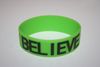 BELIEVE GREEN EXTRA WIDE 1" SILICONE TEXT BAND BRACELET WRISTBAND ... NEW