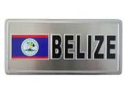 BELIZE COUNTRY FLAG SMALL METAL LICENSE PLATE STICKER DECAL EMBLEM .. NEW