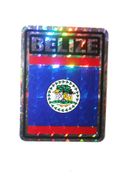 BELIZE SQUARE COUNTRY FLAG METALLIC BUMPER STICKER DECAL .. SIZE  3" X 4" INCHES .. NEW