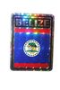 BELIZE SQUARE COUNTRY FLAG METALLIC BUMPER STICKER DECAL .. SIZE  3" X 4" INCHES .. NEW