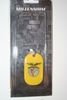 BENFICA PORTUGAL FOOTBALL CLUB METAL  YELLOW DOG TAG NECKLACE PENDANT .. NEW