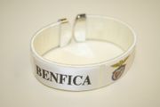 BENFICA WHITE SUPER THICK FLEXIBLE BRACELET WRISTBAND .. PORTUGAL FOOTBALL SOCCER CLUB .. NEW