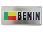BENIN COUNTRY FLAG SMALL METAL LICENSE PLATE STICKER DECAL EMBLEM .. NEW