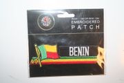 BENIN COUNTRY FLAG WORD IRON ON EMBROIDERED PATCH CREST BADGE ... NEW