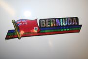 BERMUDA COUNTRY FLAG LONG METALIC CAR AUTOMOBILE BUMPER STICKER DECAL EMBLEM .. NEW