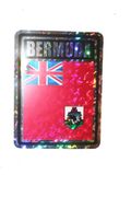 BERMUDA SQUARE COUNTRY FLAG METALLIC BUMPER STICKER DECAL .. SIZE   3" X 4" INCHES .. NEW