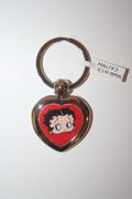 BETTY BOOP HEART DOUBLE SIDED METAL KEYCHAIN .. NEW
