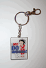 BETTY BOOP I DON'T DO MORNINGS! SQUARE METAL KEYCHAIN .. NEW