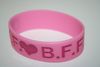 BFF PINK EXTRA WIDE 1" SILICONE TEXT BAND BRACELET WRISTBAND .. BEST FRIENDS FOREVER ... NEW