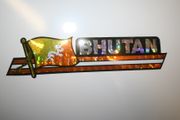 BHUTAN COUNTRY FLAG LONG METALIC CAR AUTOMOBILE BUMPER STICKER DECAL EMBLEM .. NEW