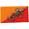 BHUTAN COUNTRY FLAG SMALL IRON ON PATCH CREST BADGE .. NEW