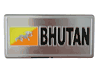 BHUTAN COUNTRY FLAG SMALL METAL LICENSE PLATE STICKER DECAL EMBLEM .. NEW