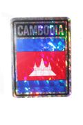 CAMBODIA SQUARE COUNTRY FLAG METALLIC BUMPER STICKER DECAL .. SIZE 3" X 4" INCHES .. NEW