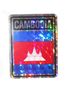 CAMBODIA SQUARE COUNTRY FLAG METALLIC BUMPER STICKER DECAL .. SIZE 3" X 4" INCHES .. NEW