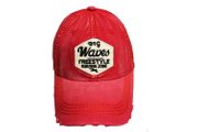  BIG WAVES FREESTYLE SURFING ZONE RED Stone - Washed WORN Look Original Vintage HAT CAP ..Size : ONE SIZE