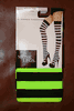 BLACK AND GREEN HORIZONTAL STRIPES THIGH HIGH STOCKINGS ... 100-175 LBS .... NEW