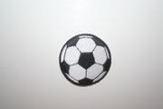 BLACK AND WHITE SOCCER BALL FOOTBALL IRON ON EMBROIDERED PATCH CREST BADGE .. NEW