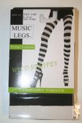 BLACK AND WHITE STRIPED WOMENS TIGHTS WITH FEET ... 100-175 LBS ... NEW