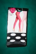 BLACK BIG POTHOLE DESIGN SPANDE LEGGINGS TIGHTS BY MUSIC LEGS ... 100-175 LBS ..NEW IN PACKAGE