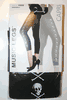 BLACK CAPRI SKULL & CROSS BONES PRINT OPAQUE FOOTLESS TIGHTS  BY MUSIC LEGS ... HALLOWEEN ... 100-175 LBS