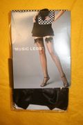 BLACK FISHNET THIGH HIGH NYLON STOCKINGS WITH BLACK BOW BY MUSIC LEGS 100-175 LBS...NEW