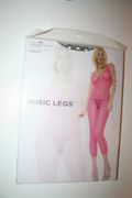 BLACK FOOTLESS MESH BODYSTOCKING WITH SIDES CROP AND OPEN CROTCHET... 100-175 LBS... NEW IN PACKAGE
